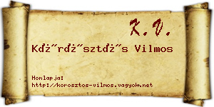 Körösztös Vilmos névjegykártya