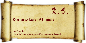 Körösztös Vilmos névjegykártya