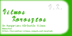 vilmos korosztos business card