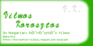 vilmos korosztos business card